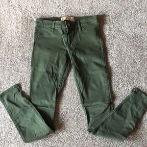 Green Hollister Skinny Jeans